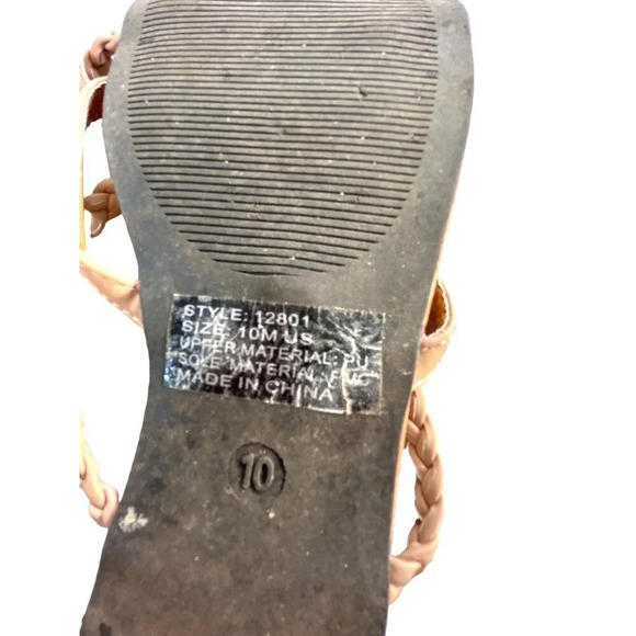 Charlotte Russ Womens Sandals Slip -On Braided Straps Tan Size 10 - Picture 4 of 5